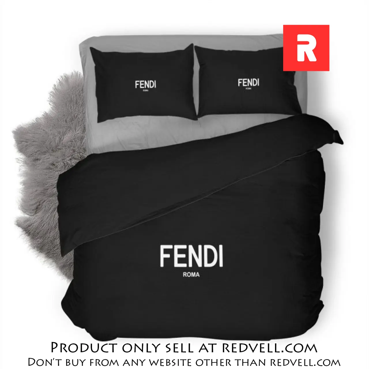 Fendi new luxury logo fashion brand premium bedding set home decor rv3839699
